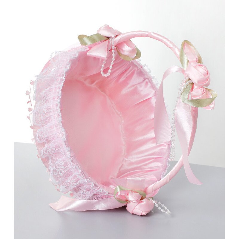 White Lace Basket Manufacturer - OEM Elegant Bowknot Bridesmaids for Wedding Party Photo