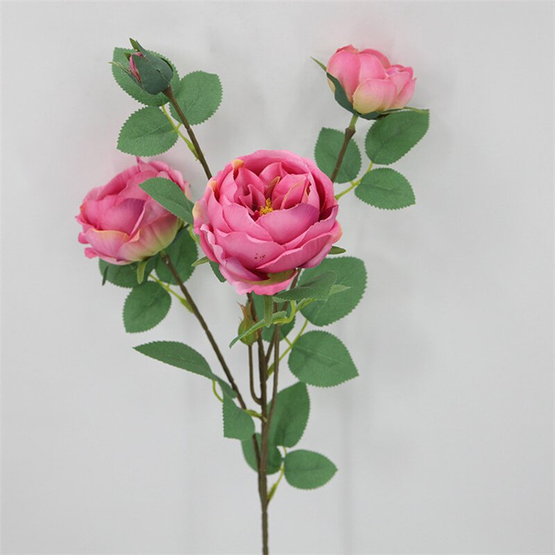 Artificial Rose Flower Manufacturer - OEM Single Stem Green Leaves for Wedding New Year