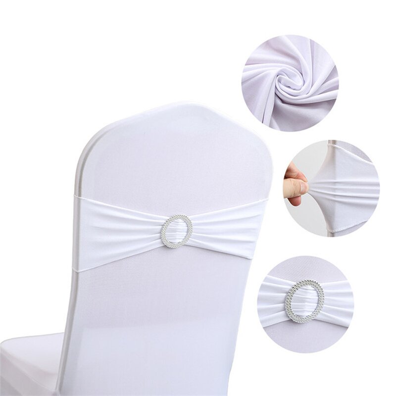 Chair Sash Factory - OEM Banquet Solid Color Decorative Bow Elastic Straps