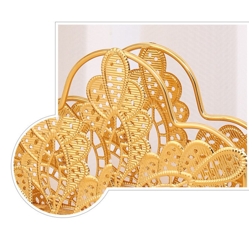 Gold Metal Napkin Stand Manufacturer - OEM for Home Hotel Restaurant Elegant Table Decorative
