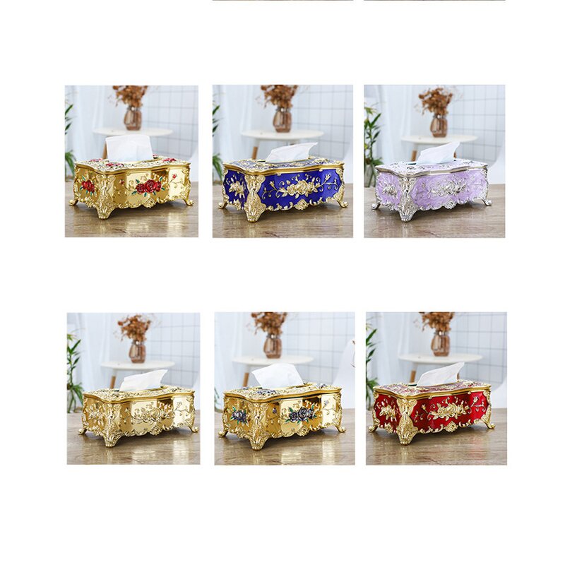 Rose Carving Tissue Box Holder Manufacturer - OEM European Style Home Living Room Ornaments