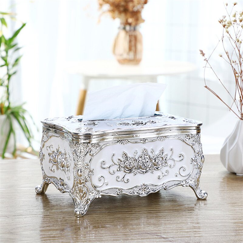 Plastic Tissue Box Factory - OEM Luxury European Style Creative Napkin Paper Holder