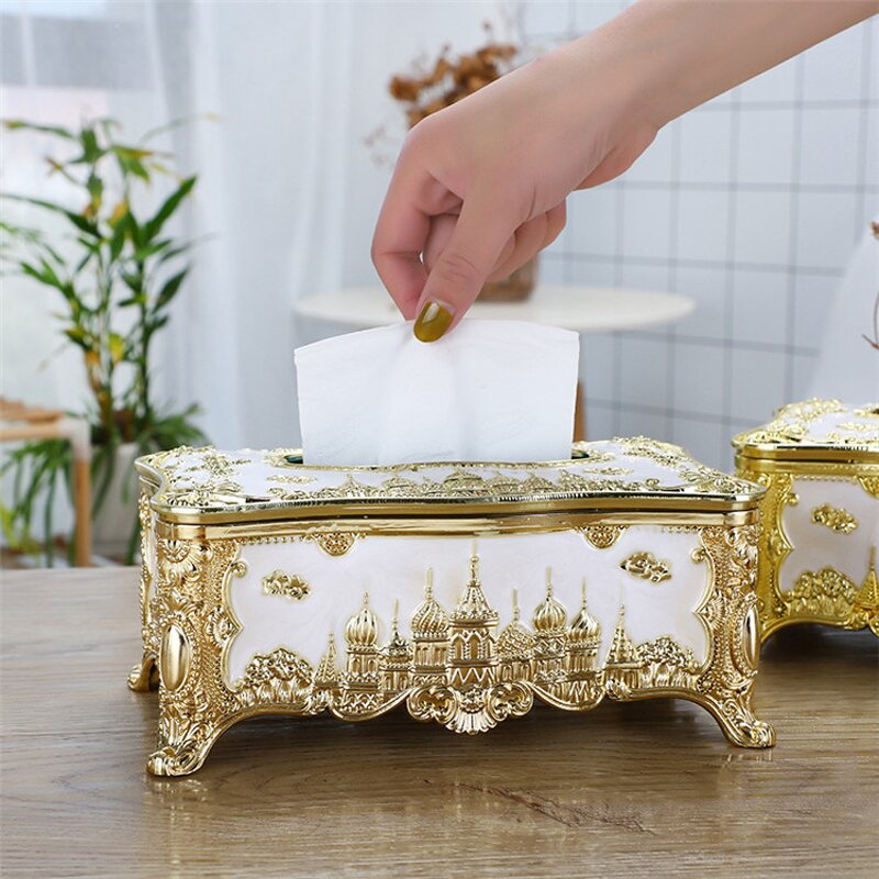 Acrylic Tissue Box Factory - OEM Luxury Rectangle Large Capacity Car Castle Paper Holder