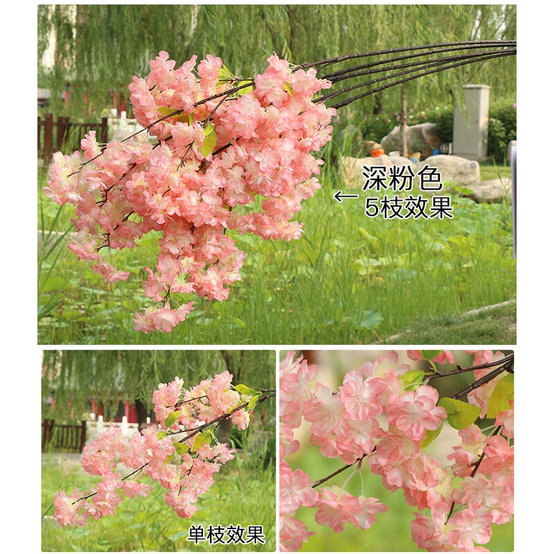 Silk Cherry Blossom Factory - OEM Cheap Wholesale Long Stem for Indoor Outdoor Decoration