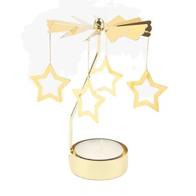Rotating Candle Holder Factory - OEM Nordic Wedding Christmas Metal Gold Votive