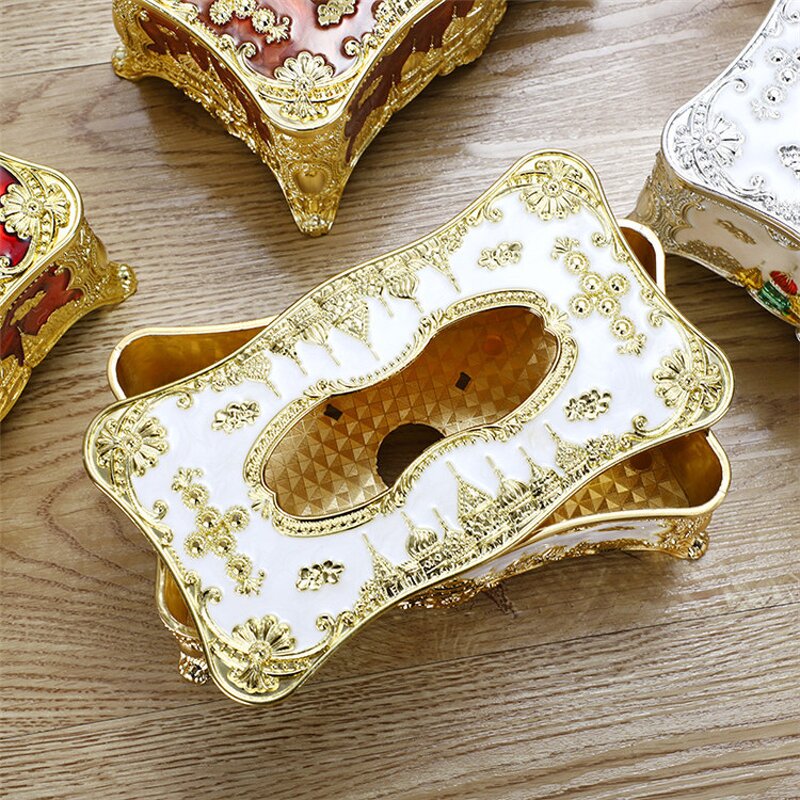 Acrylic Tissue Boxes Manufacturer - OEM European Architectural Castle Carving for Car Hotel