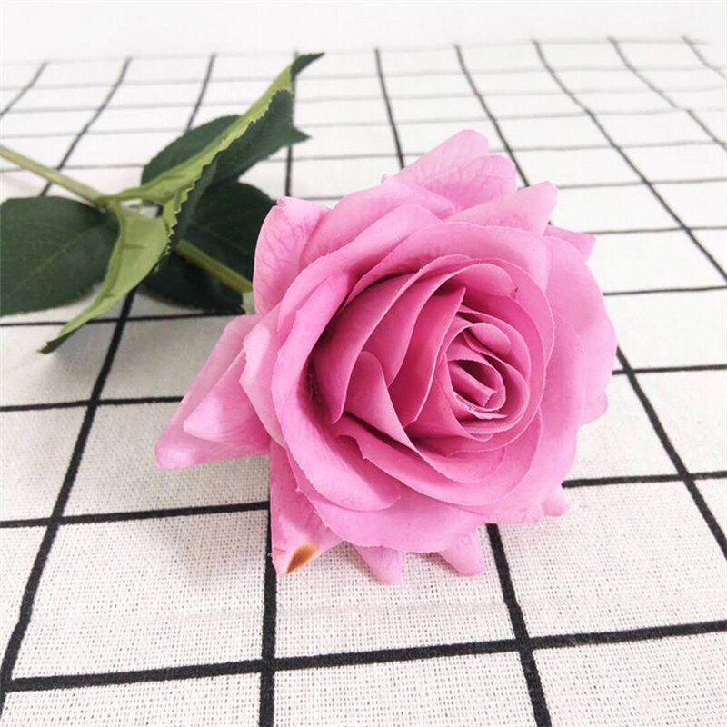 Artificial Silk Rose Manufacturer - OEM Wholesale White Single Long Stem Real Touch