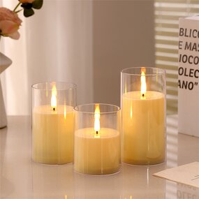 Ivory LED Candle Manufacturer - OEM Flameless Plastic Electronic Battery Control Flickering