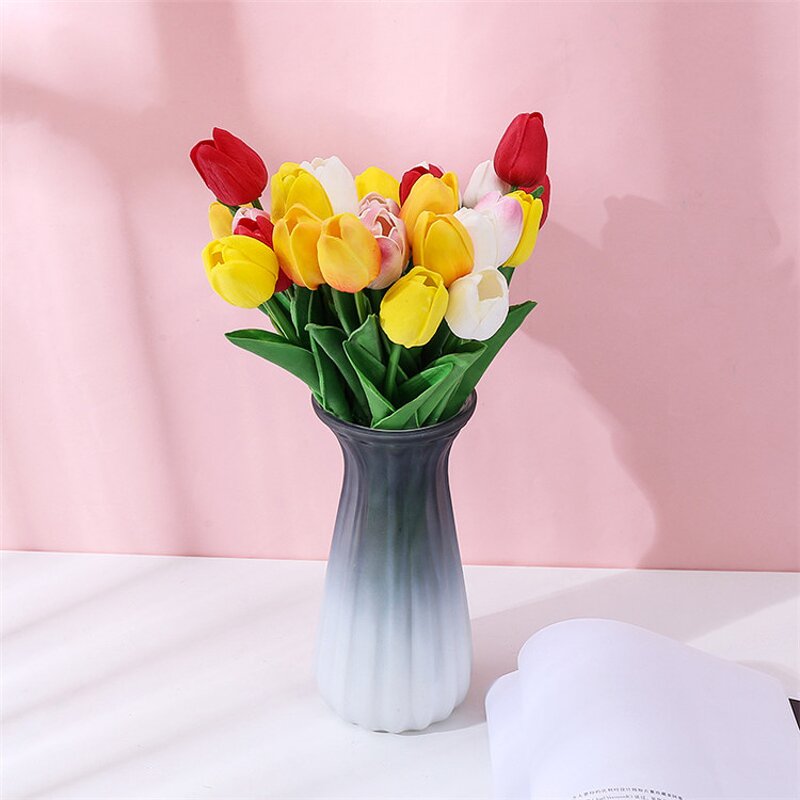 Real Touch Artificial Flowers Factory - OEM Top Selling Pu Real Touch Tulips Office