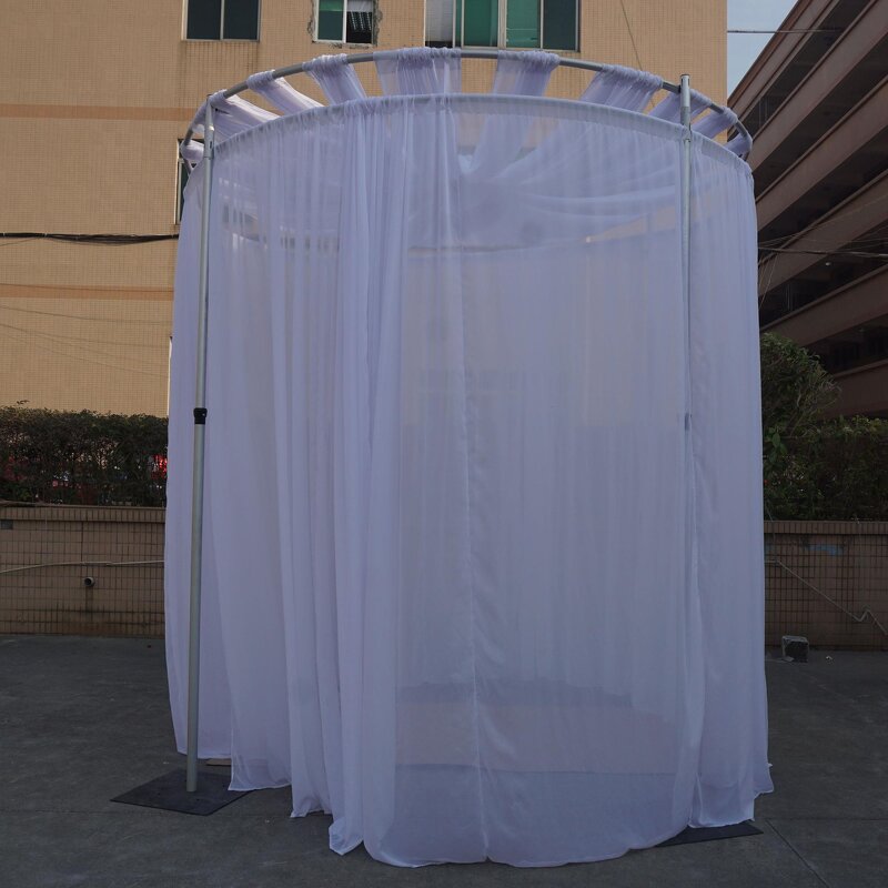 Double Round Top Stand Factory - OEM Adjustable Curtain Frame for Wedding Decoration Backdrop