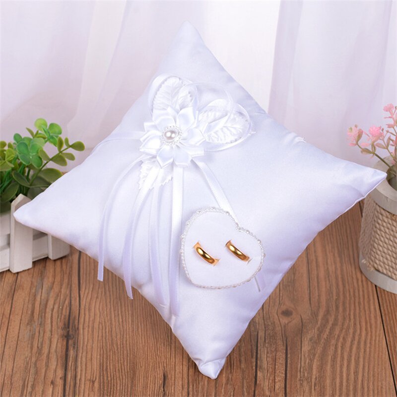 Wedding Ring Pillow Factory - OEM Wholesale Western-Style White Flower Square Camellia