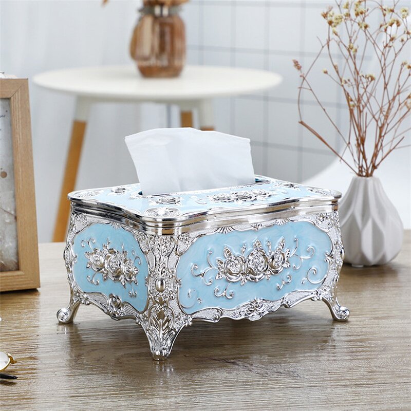 Plastic Tissue Box Factory - OEM Luxury European Style Creative Napkin Paper Holder