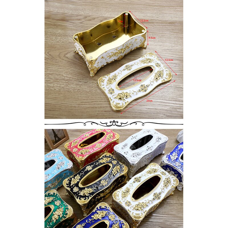 Rose Carving Tissue Box Holder Manufacturer - OEM European Style Home Living Room Ornaments