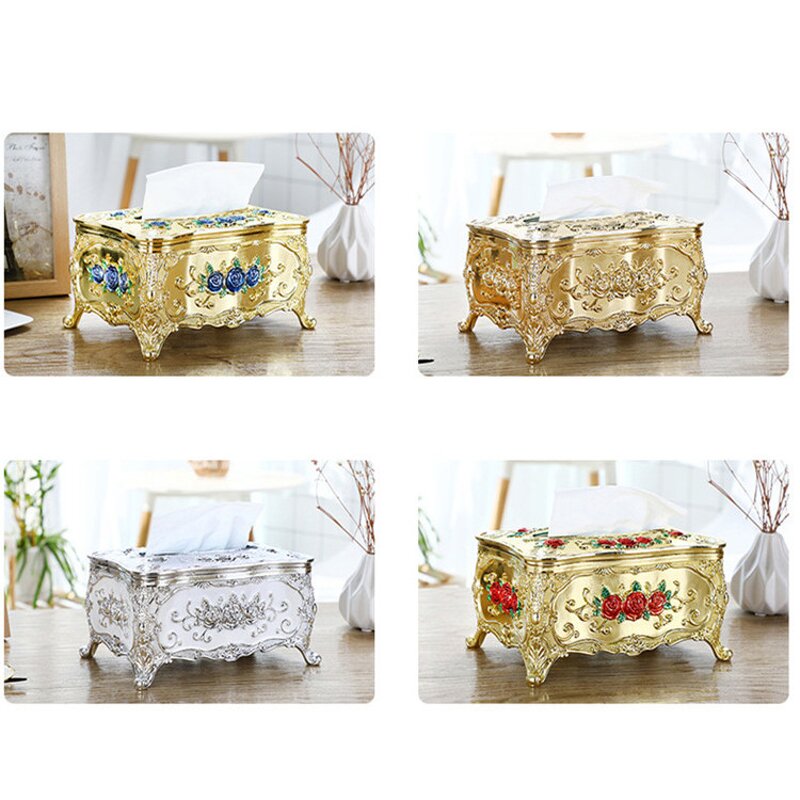 Plastic Tissue Box Factory - OEM Luxury European Style Creative Napkin Paper Holder