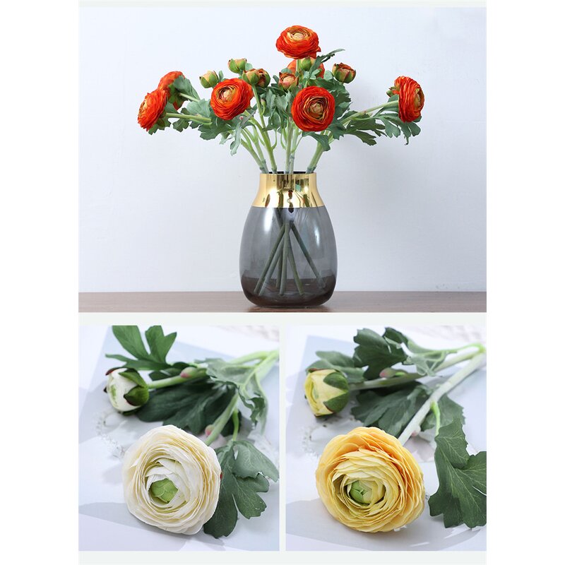 Artificial Ranunculus Flower Manufacturer - OEM Luxury Real Touch Single Dew for Home Event