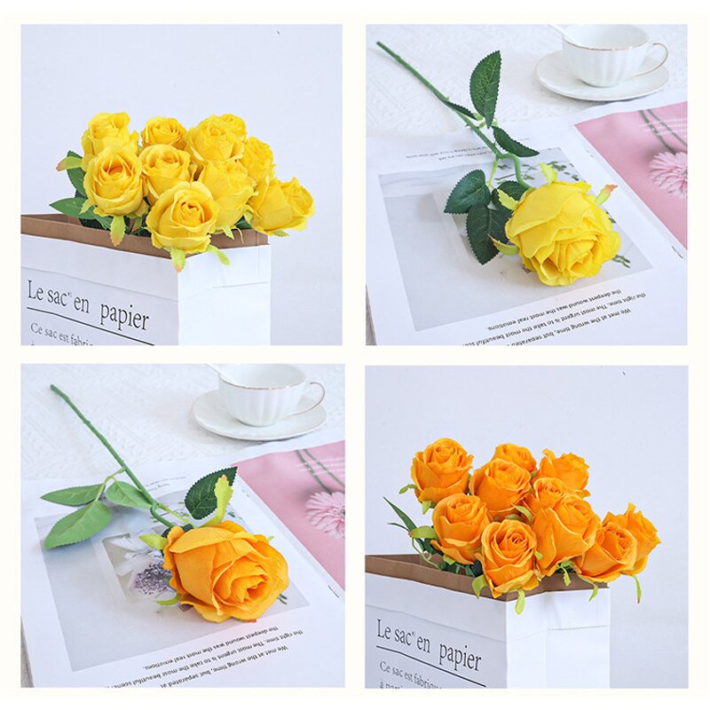 Artificial Red Roses Bouquet Factory - OEM Wholesale Silk Flowers for Wedding Party Birthday