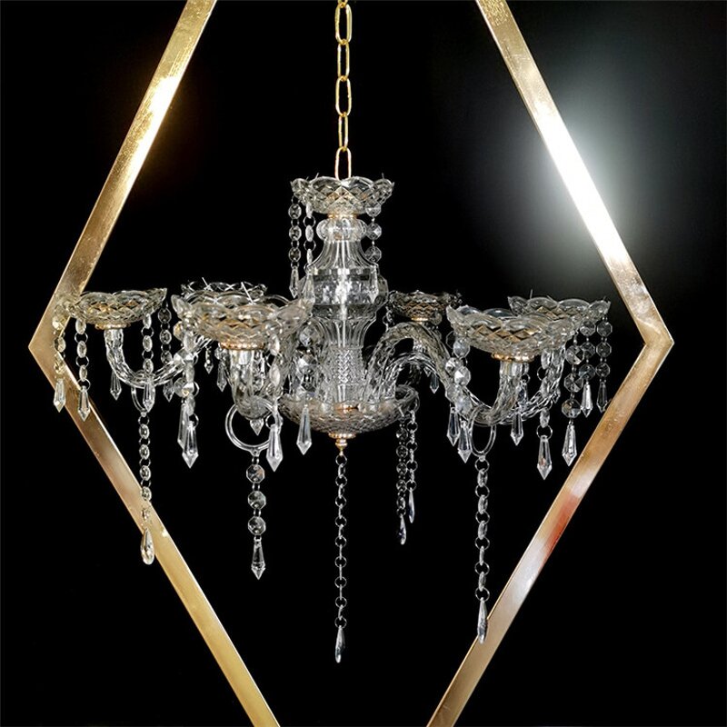 Wrought Iron Candle Holder Manufacturer - OEM Wholesale Luxury Gold Metal Crystal Stand