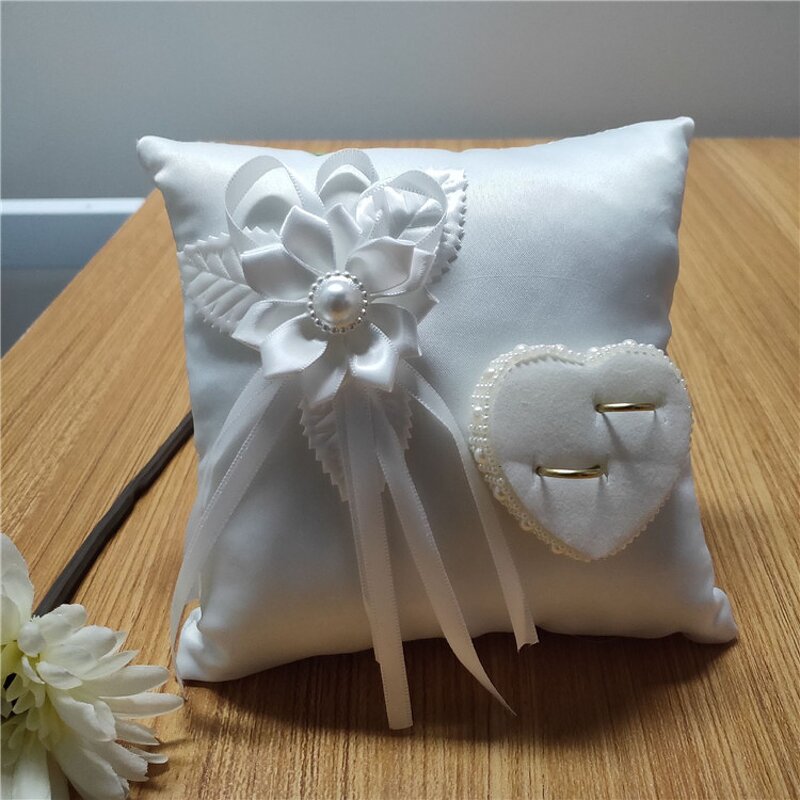 Wedding Ring Pillow Factory - OEM Wholesale Western-Style White Flower Square Camellia
