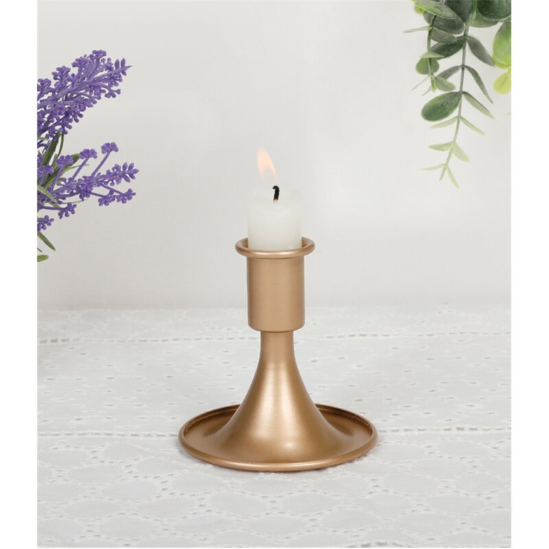 Taper Candlestick Manufacturer - OEM Gold Small Metal Iron Vintage for Table Wedding