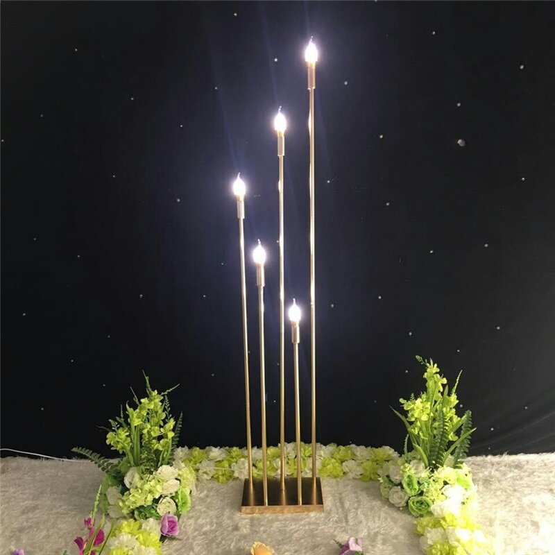 Golden Road Lights Factory - OEM Wedding Scenery Props Gold Lamp 5 Heads Starlight