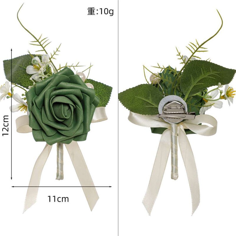 Rose Wrist Corsage Manufacturer - OEM European Artificial for Bride Groom Wedding Decoration