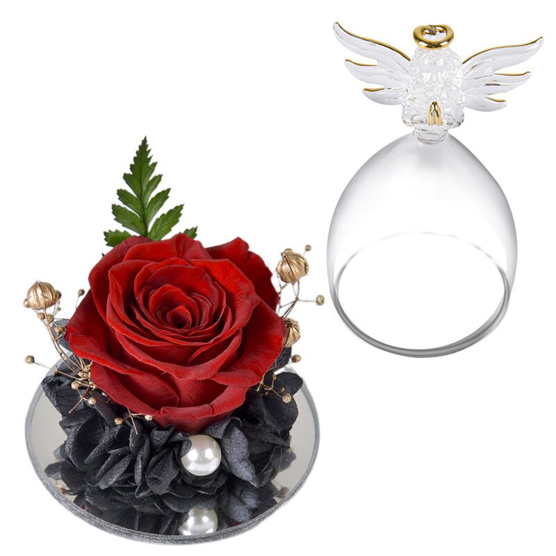 Preserved Rose Dome Manufacturer - OEM Eternal in Angel Glass Cover for Valentine's Day Gift
