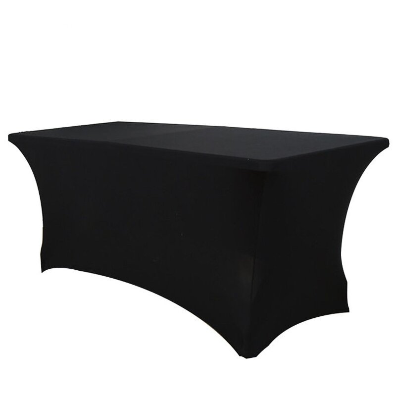 Rectangle Table Cover Factory - OEM Hight Quality Black Spandex Stretchable for Wedding