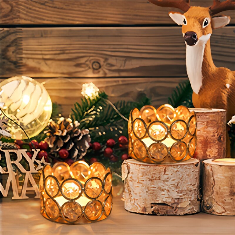 Round Candle Holder Factory - OEM Wholesale European Romantic Metal Crystal Tea Light