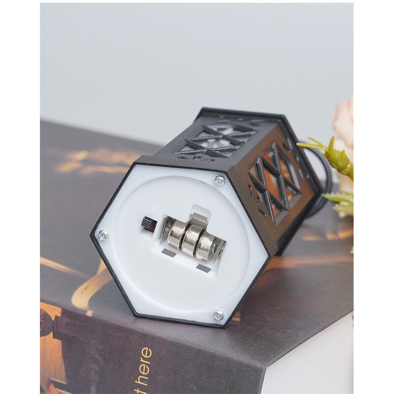 Hanging LED Candle Lantern Factory - OEM Wholesale Vintage Black Hexagonal Flickering