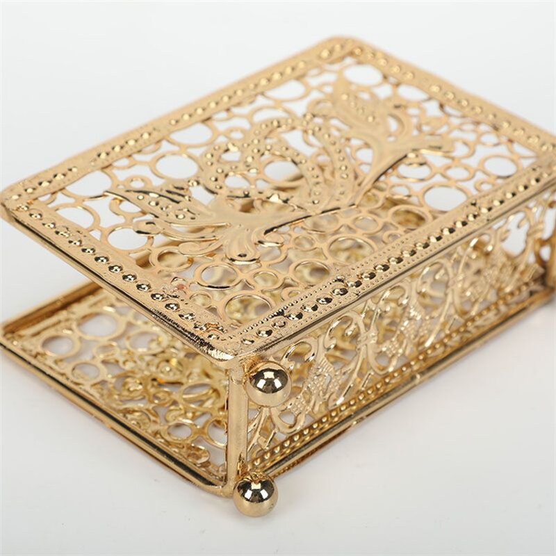 Metal Napkin Holder Manufacturer - OEM Wholesale Luxury Silver Gold Hollowed Tissue Rack