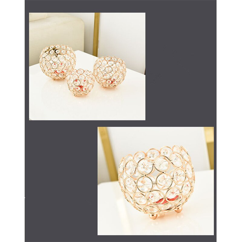 Crystal Tealight Holders Manufacturer - OEM Metal Gold for Christmas Wedding Table Top