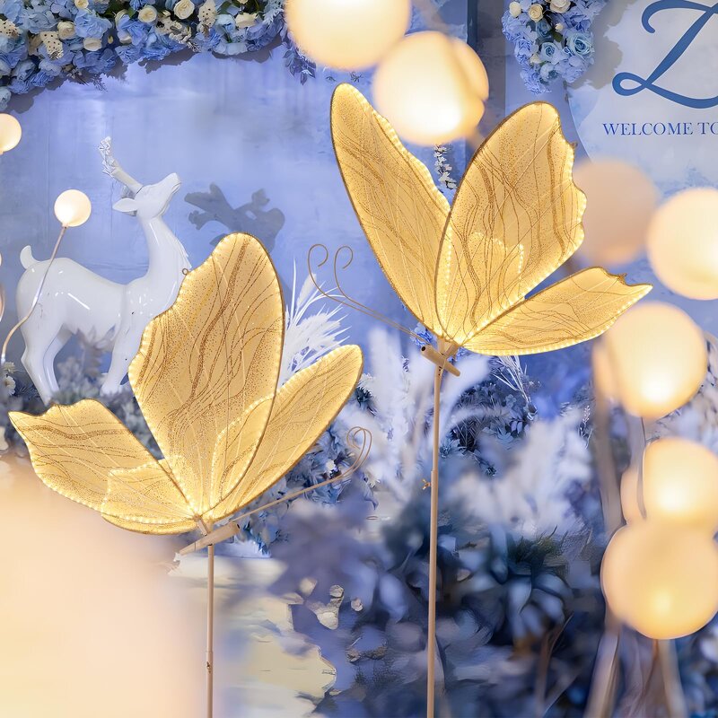 LED Butterfly Hanging Light Factory - OEM Wedding Ceiling Large Wings Floor Lamp Ornament