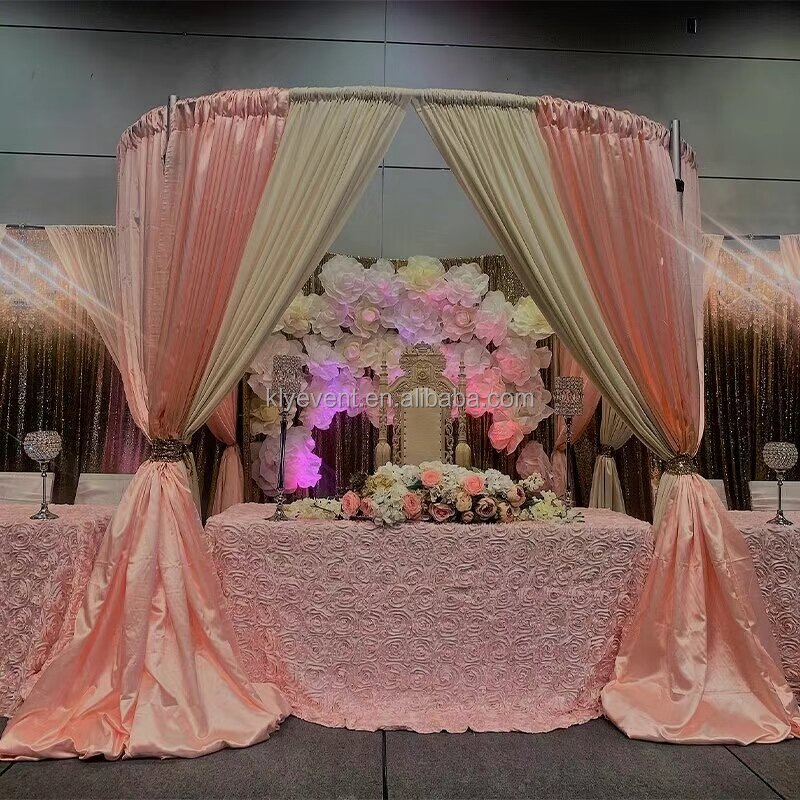 Round Dome Curtain Stand Factory - OEM Adjustable Frame for Wedding Party Photo Booth