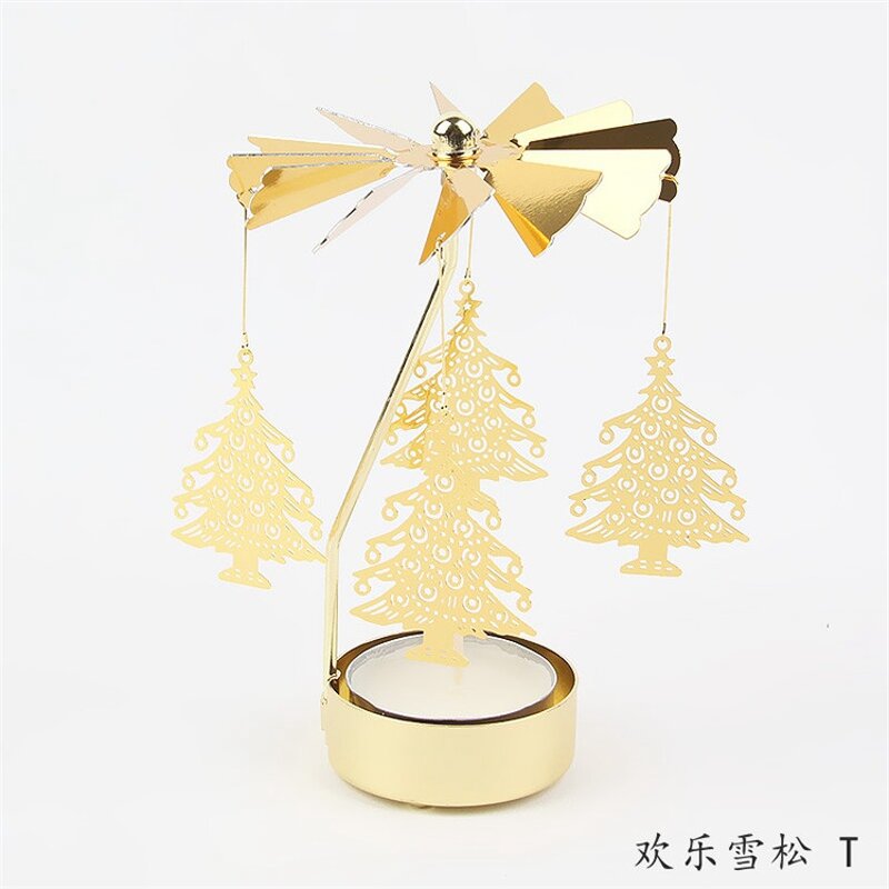 Rotating Candle Holder Factory - OEM Nordic Wedding Christmas Metal Gold Votive