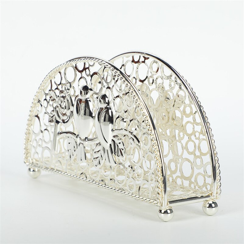 Metal Tissue Holder Stand Factory - OEM Western Retro Gold Napkin for Home Wedding Restaurant