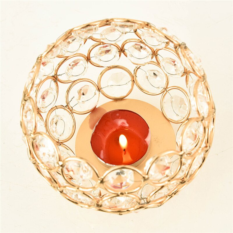 Crystal Tealight Holders Manufacturer - OEM Metal Gold for Christmas Wedding Table Top