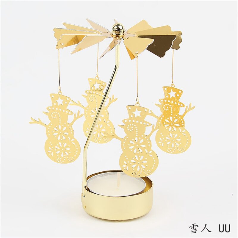 Rotating Candle Holder Factory - OEM Nordic Wedding Christmas Metal Gold Votive