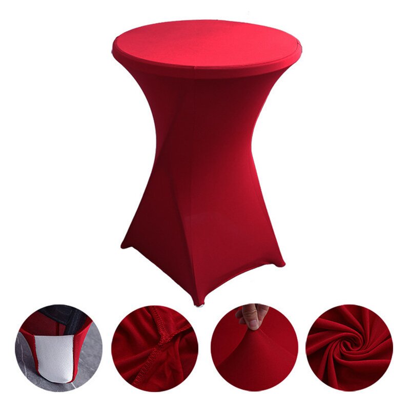 Bar Table Cloth Manufacturer - OEM High Quality Spandex Elastic Round White Stretch
