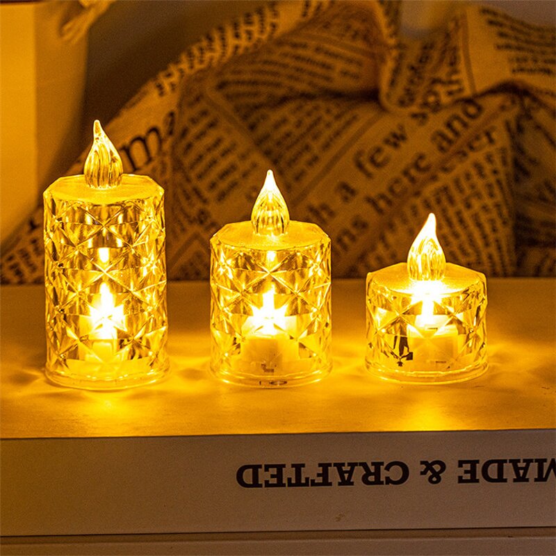 Transparent LED Candle Factory - OEM Wholesale Diamond Lamp Battery Control Flameless