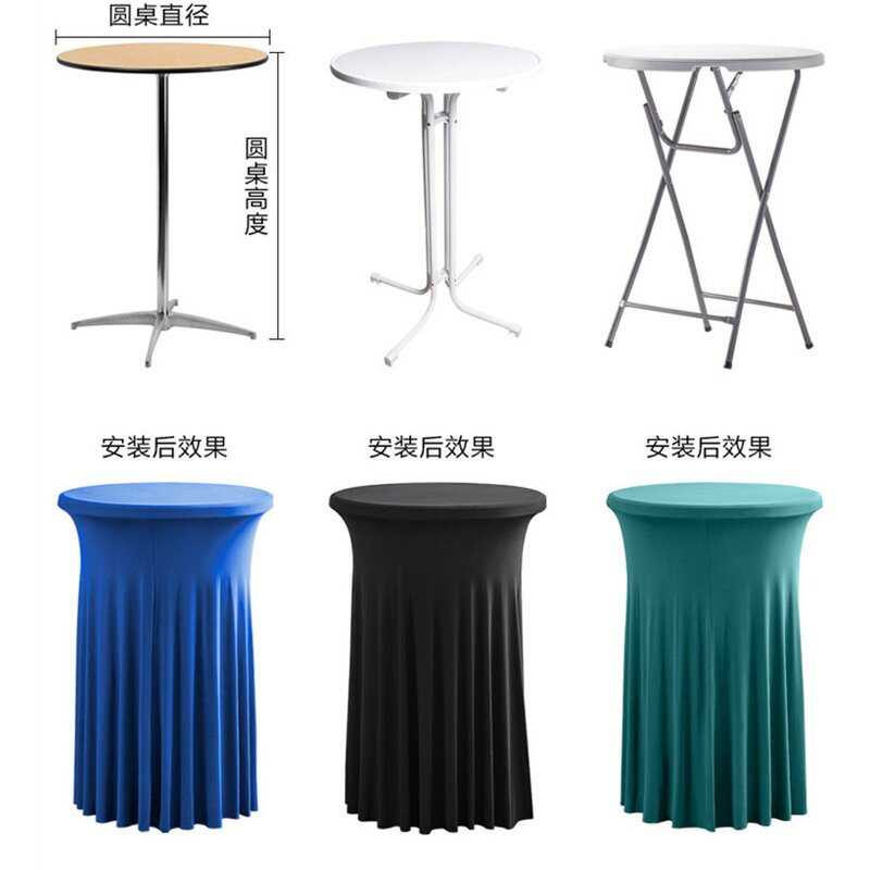 Round Tablecloth Factory - OEM Hight Quality Elastic Spandex for Party Bar Table