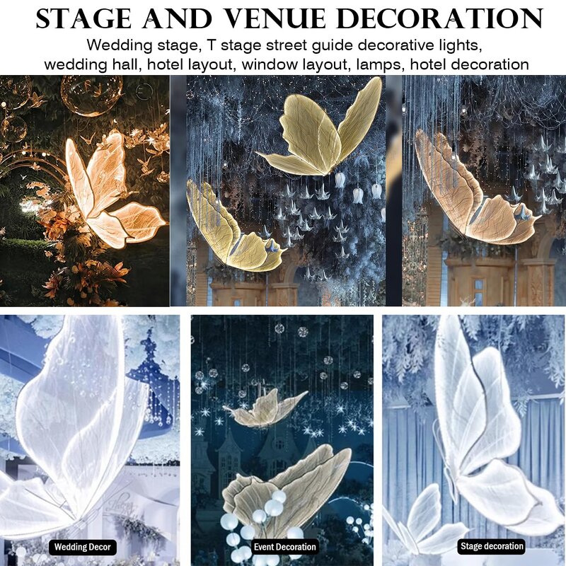LED Butterfly Hanging Light Factory - OEM Wedding Ceiling Large Wings Floor Lamp Ornament