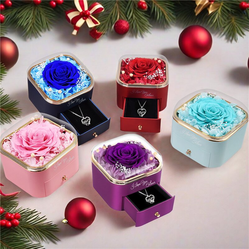 Preserved Rose Jewelry Box Manufacturer - OEM Wholesale Luxury Creative with Necklace Accessory