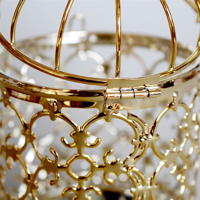 Birdcage Lantern Manufacturer - OEM European Modern Gold Metal Candlestick Tealight