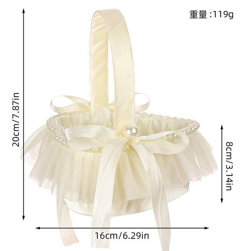 Bridal Shower Basket Manufacturer - OEM Ribbon Bow Heart Shape Hand Gift for Wedding
