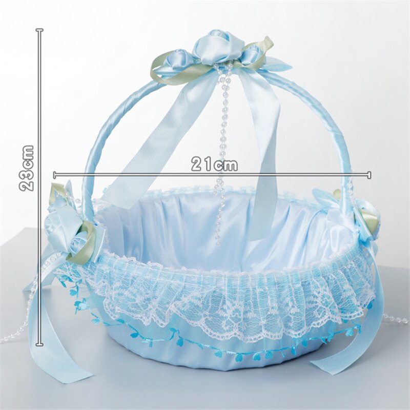 White Lace Basket Manufacturer - OEM Elegant Bowknot Bridesmaids for Wedding Party Photo