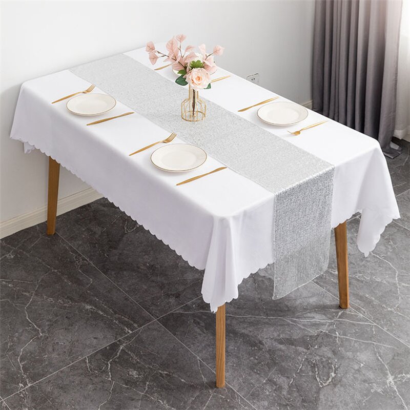 Sequin Table Runner Factory - OEM Hot Sale Embroidered Gold Glitter for Wedding Party