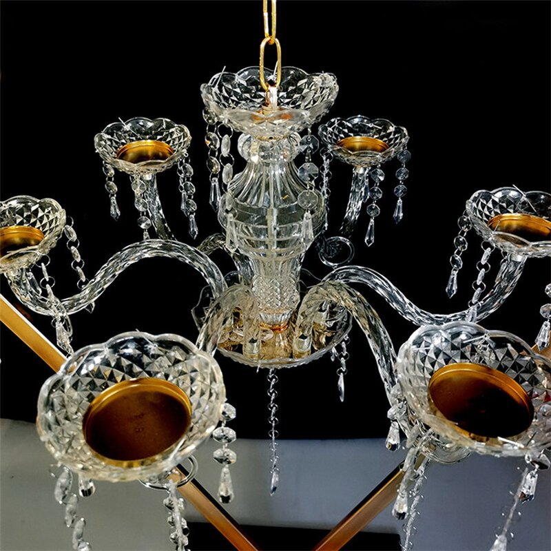 Wrought Iron Candle Holder Manufacturer - OEM Wholesale Luxury Gold Metal Crystal Stand