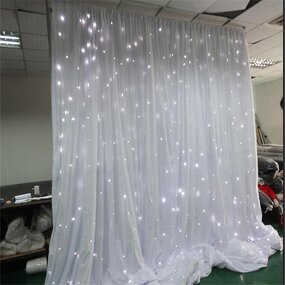 White LED Star Curtain Factory - OEM Elegant with Durable Fabric for Weddings Event