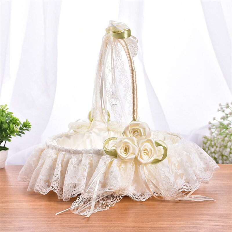 Bridal Flower Basket Manufacturer - OEM Mini Gift Bamboo Lace Bowknot for Wedding Party