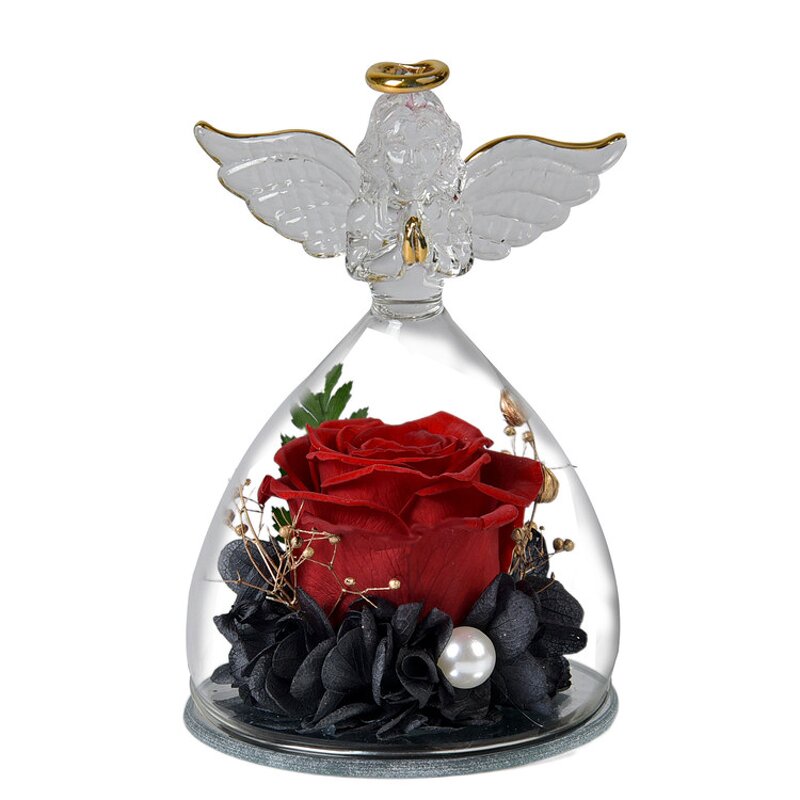 Preserved Rose Dome Manufacturer - OEM Eternal in Angel Glass Cover for Valentine's Day Gift